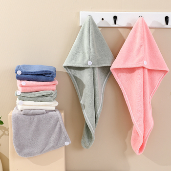 Κάλυμμα στεγνώματος μαλλιών για γυναίκες, καπάκι ντους ενός στρώματος, φλίς κοράλλι, γρήγορο στέγνωμα, υψηλή απορρόφηση, ύφανση απλής πλέξης, 50-79 g