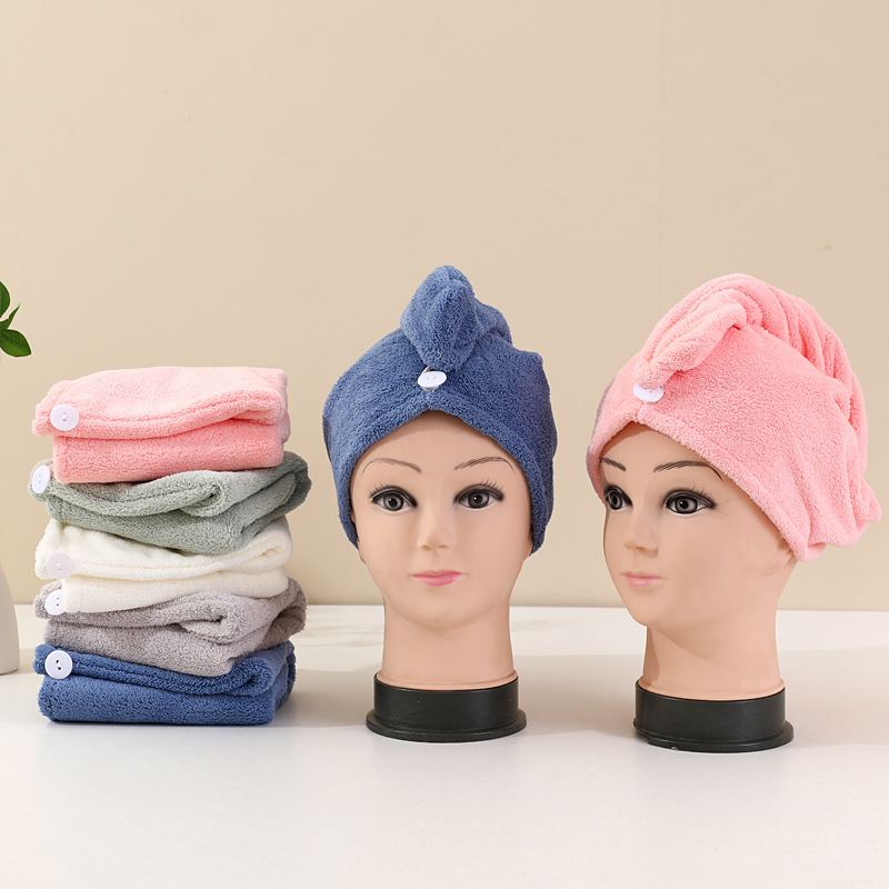 Κάλυμμα στεγνώματος μαλλιών για γυναίκες, καπάκι ντους ενός στρώματος, φλίς κοράλλι, γρήγορο στέγνωμα, υψηλή απορρόφηση, ύφανση απλής πλέξης, 50-79 g