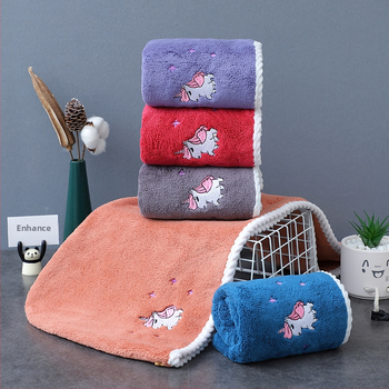 Σκουφάκι για στέγνωμα μαλλιών με κέντημα, τριγωνικό σχήμα, κοραλλιοφόρο βελούδο, 150D, βάρος 120–139 g, παχυσμένο, απορροφητικό, απαλό