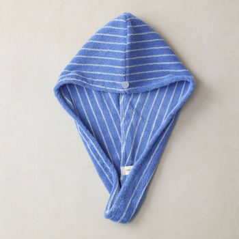 Κεφαλόκαπελάκι για στέγνωμα μαλλιών με ριγέ σχέδιο, απορροφητικό, από βαμβάκι με μακριές ίνες, 50–79 g, 21 νήματα