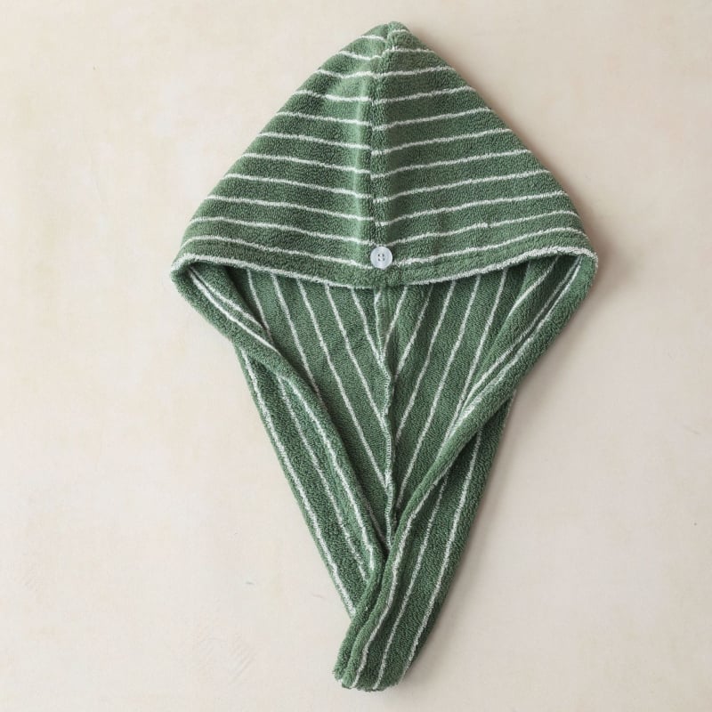 Κεφαλόκαπελάκι για στέγνωμα μαλλιών με ριγέ σχέδιο, απορροφητικό, από βαμβάκι με μακριές ίνες, 50–79 g, 21 νήματα