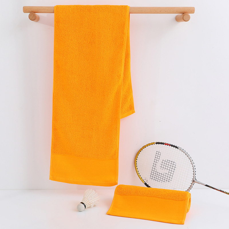 Αθλητική πετσέτα από 100% βαμβάκι, παχυσμένη και μακρύτερη, για μαραθώνιο, γιόγκα και εξωτερική άσκηση, με εκτύπωση λογότυπου, 140 g, γρήγορη απορρόφηση