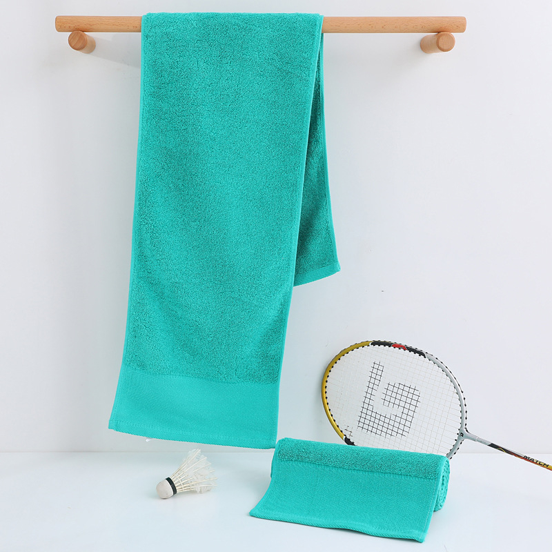 Αθλητική πετσέτα από 100% βαμβάκι, παχυσμένη και μακρύτερη, για μαραθώνιο, γιόγκα και εξωτερική άσκηση, με εκτύπωση λογότυπου, 140 g, γρήγορη απορρόφηση