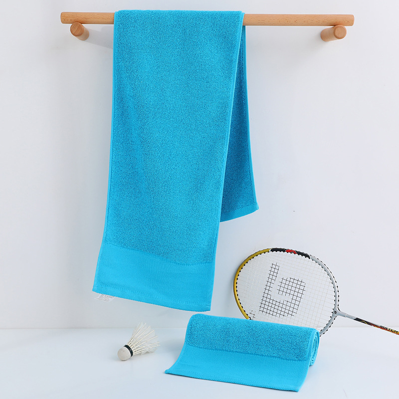 Αθλητική πετσέτα από 100% βαμβάκι, παχυσμένη και μακρύτερη, για μαραθώνιο, γιόγκα και εξωτερική άσκηση, με εκτύπωση λογότυπου, 140 g, γρήγορη απορρόφηση