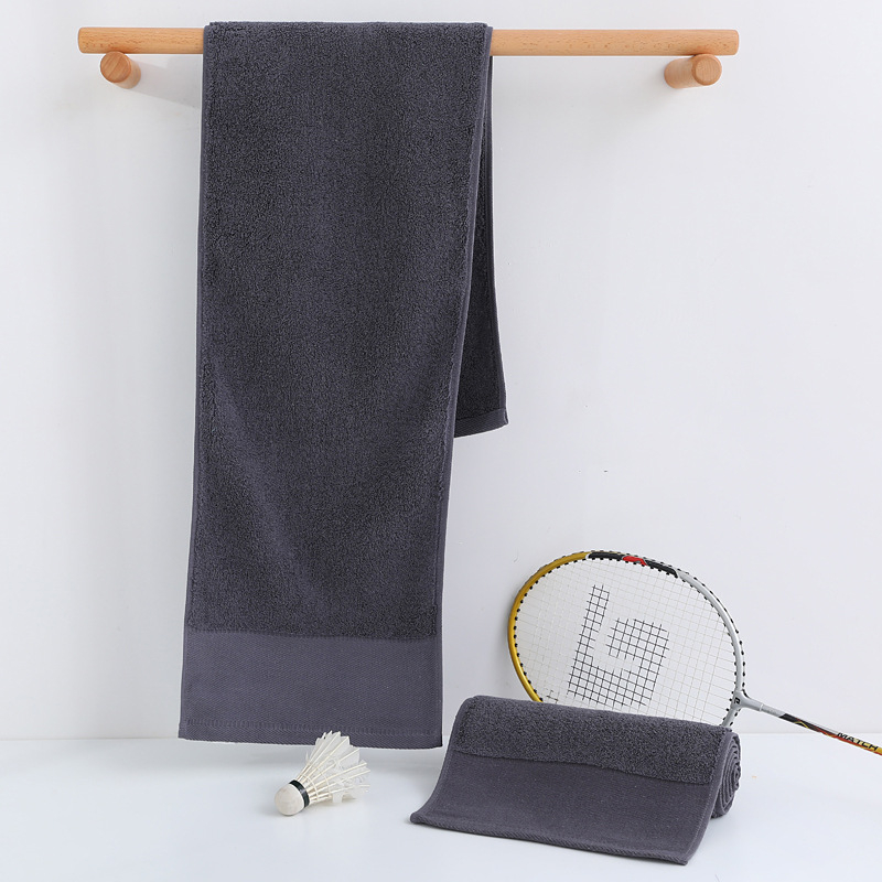 Αθλητική πετσέτα από 100% βαμβάκι, παχυσμένη και μακρύτερη, για μαραθώνιο, γιόγκα και εξωτερική άσκηση, με εκτύπωση λογότυπου, 140 g, γρήγορη απορρόφηση