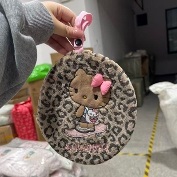 Kuhinjska krpa za ruke s leopard uzorkom mačke, izšivena, upija i brzo se suši, od coral fleece, 150D, 30–50 g