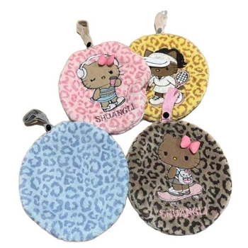 Kuhinjska krpa za ruke s leopard uzorkom mačke, izšivena, upija i brzo se suši, od coral fleece, 150D, 30–50 g