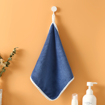 Vješena krpa za ruke, slatki kuhinjski crtani dizajn, koralni velur, 150D, prošivena, 30–50 g