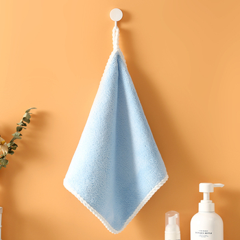 Vješena krpa za ruke, slatki kuhinjski crtani dizajn, koralni velur, 150D, prošivena, 30–50 g