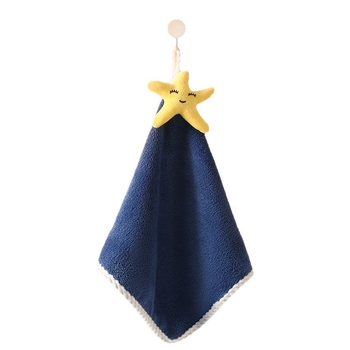 Vješena krpa za ruke, slatki kuhinjski crtani dizajn, koralni velur, 150D, prošivena, 30–50 g