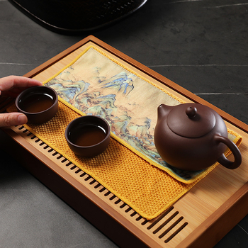 Πετσέτα τσαγιού από πολυεστέρα-βαμβάκι, καταγωγή Dehua, με εκτυπωμένο λογότυπο, συσκευασμένη, εθνικό στυλ