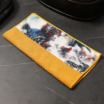 Πετσέτα τσαγιού από πολυεστέρα-βαμβάκι, καταγωγή Dehua, με εκτυπωμένο λογότυπο, συσκευασμένη, εθνικό στυλ