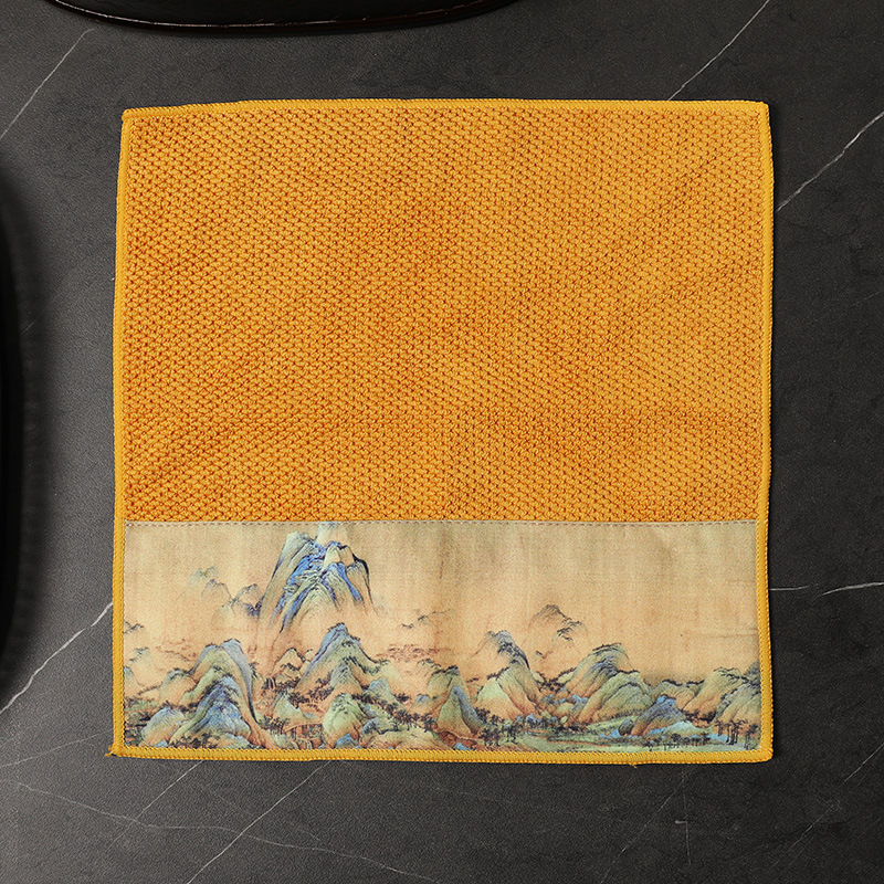 Πετσέτα τσαγιού από πολυεστέρα-βαμβάκι, καταγωγή Dehua, με εκτυπωμένο λογότυπο, συσκευασμένη, εθνικό στυλ