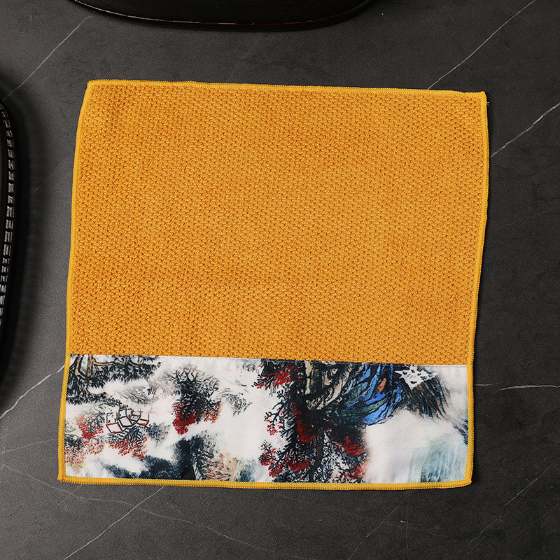 Πετσέτα τσαγιού από πολυεστέρα-βαμβάκι, καταγωγή Dehua, με εκτυπωμένο λογότυπο, συσκευασμένη, εθνικό στυλ