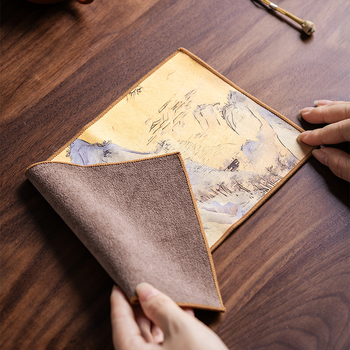 Πετσέτα τσαγιού Chang feng, παχύτερο απορροφητικό ύφασμα, suede-σύνθετο ύφασμα, Zen έμπνευση, κλασικό παραδοσιακό στιλ