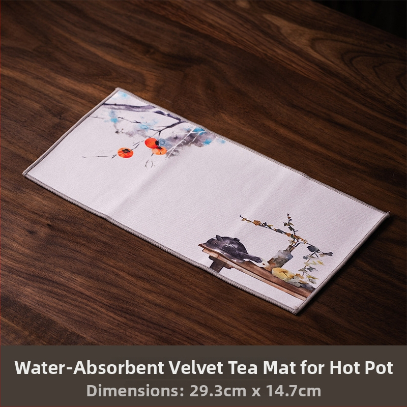 Πετσέτα τσαγιού Chang feng, παχύτερο απορροφητικό ύφασμα, suede-σύνθετο ύφασμα, Zen έμπνευση, κλασικό παραδοσιακό στιλ