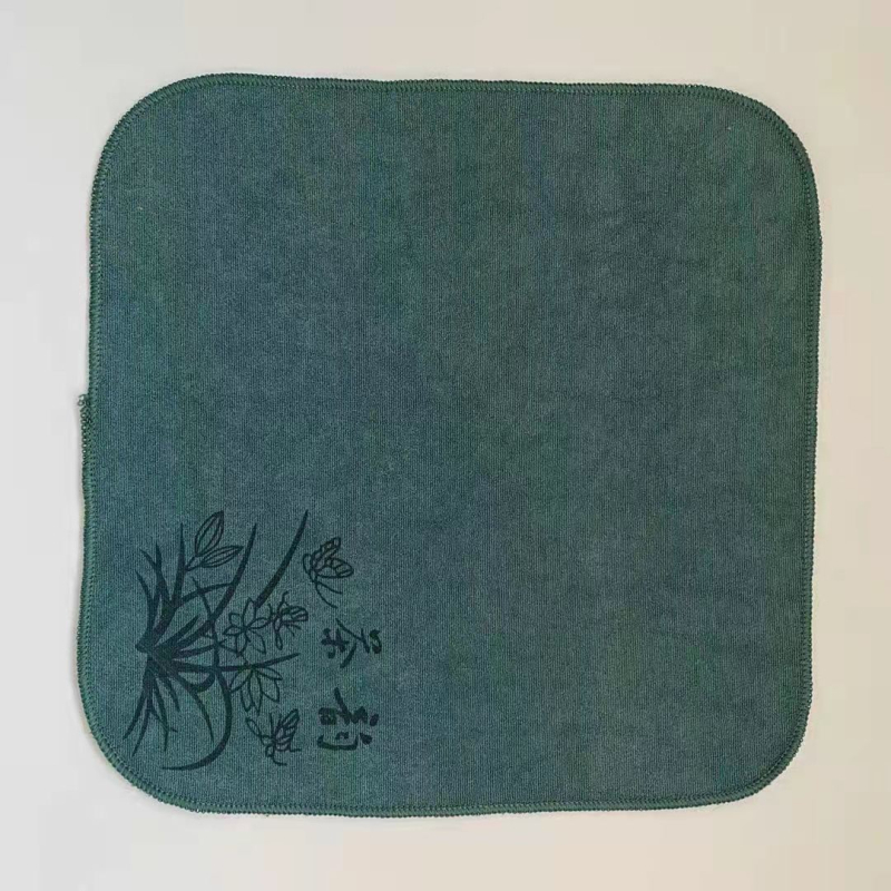 Proizvodna serija krpe za čaj, apsorpcijska i debela, dvostruki sloj kompozitnog materijala, kineskog stila pamuk i lan, Zen retro logotip