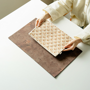 Changpju βαμβακο-λινο αξεσουάρ τελετής τσαγιού – Νέο κινέζικό στυλ, κεντημένο Dandelion πατάκι τσαγιού