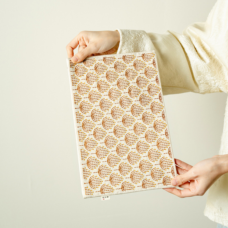 Changpju βαμβακο-λινο αξεσουάρ τελετής τσαγιού – Νέο κινέζικό στυλ, κεντημένο Dandelion πατάκι τσαγιού