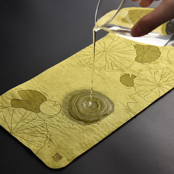 Υφασμάτινο πατάκι τσαγιού με εκτυπωμένο λογότυπο, συσκευασία σε σακούλα OPP