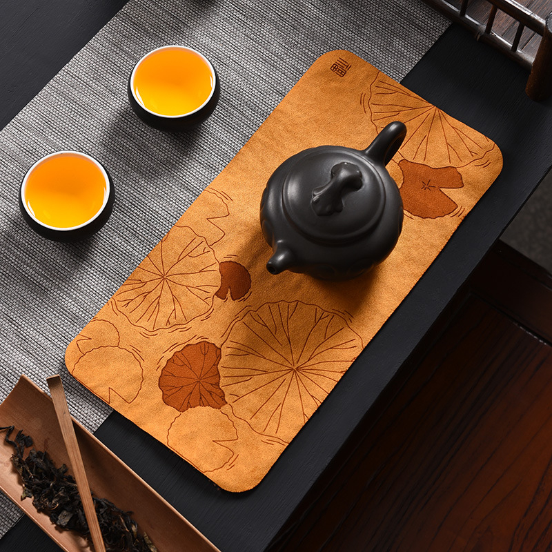 Υφασμάτινο πατάκι τσαγιού με εκτυπωμένο λογότυπο, συσκευασία σε σακούλα OPP