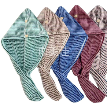 Капа за сушене на коса — еднослойна, абсорбираща, обвивка за миене и сушене на косата; коралов велур, 150D прежда, 80–99 g