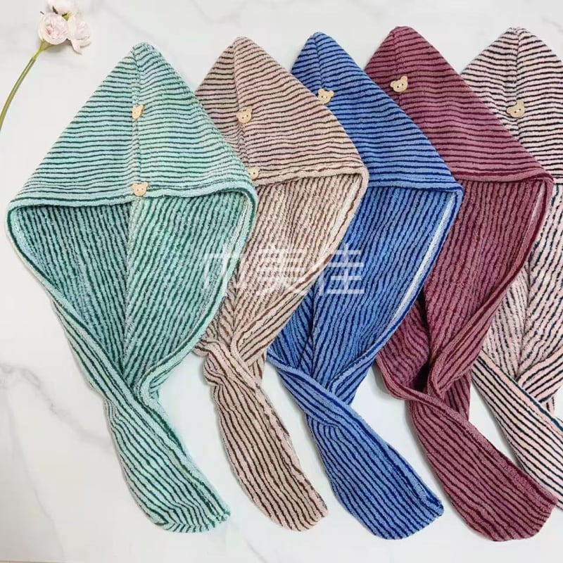 Капа за сушене на коса — еднослойна, абсорбираща, обвивка за миене и сушене на косата; коралов велур, 150D прежда, 80–99 g