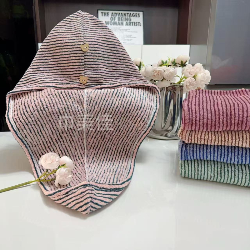 Капа за сушене на коса — еднослойна, абсорбираща, обвивка за миене и сушене на косата; коралов велур, 150D прежда, 80–99 g