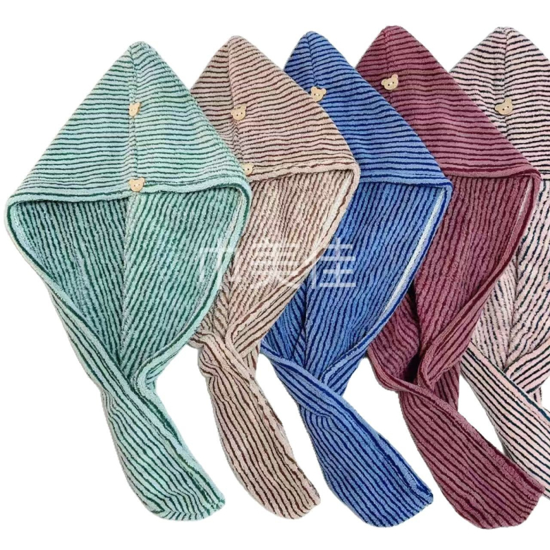 Капа за сушене на коса — еднослойна, абсорбираща, обвивка за миене и сушене на косата; коралов велур, 150D прежда, 80–99 g