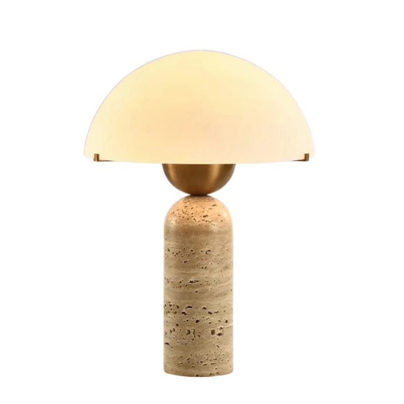Galda lampa ar marmora cilindrisku pamatni, mūsdienīgs minimālisma stils, TD841, 220V, nakts gaisma un apkārtnes gaisma