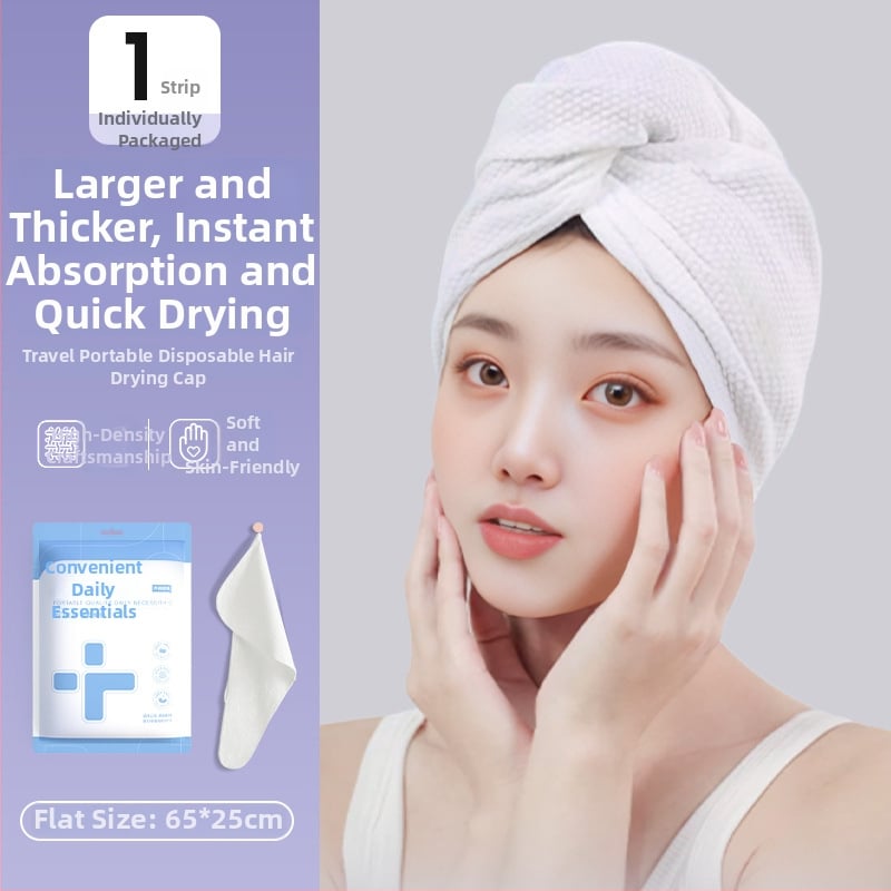 Еднократна шапка за сушене на коса, абсорбира вода, бързо изсъхваща, нетъкан плат, тегло под 30 g, персонализирана чрез печат