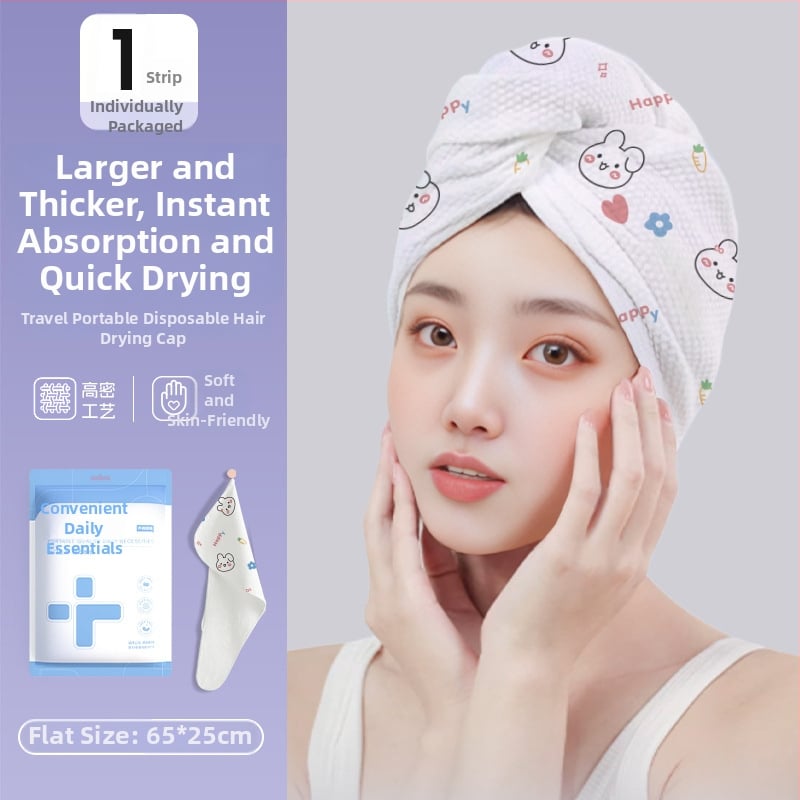 Еднократна шапка за сушене на коса, абсорбира вода, бързо изсъхваща, нетъкан плат, тегло под 30 g, персонализирана чрез печат