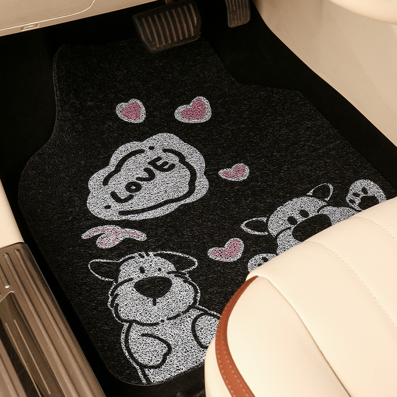 Комплект от три автомобилни стелки с карикатурен дизайн, материал: silk circle, миещи се, стил: карикатура