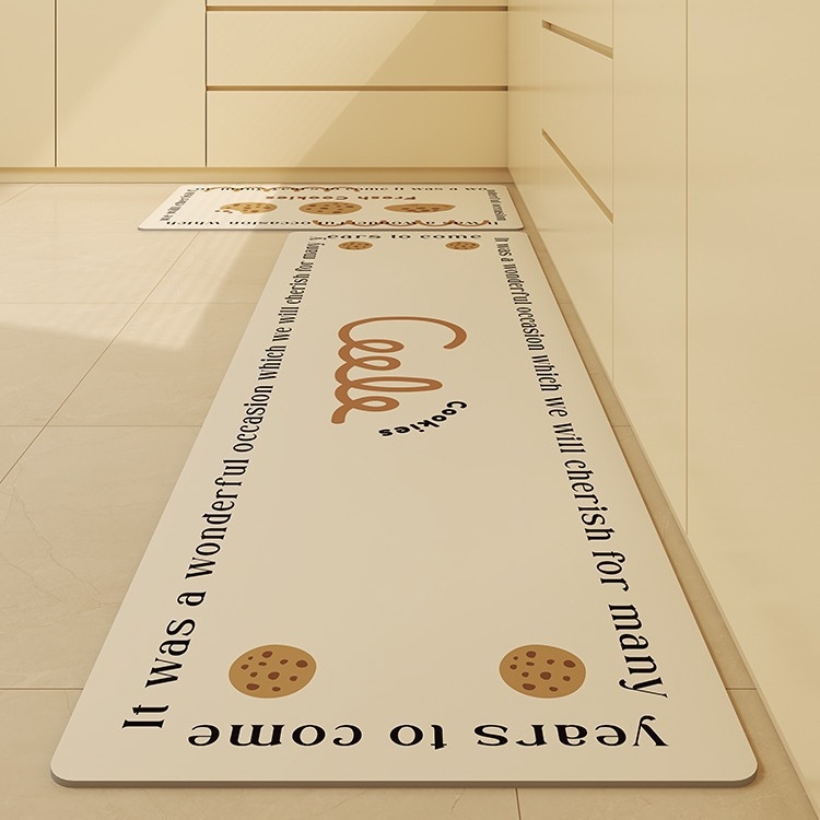 Квадратна кухненска подложка от diatom mud, миваема, с шарка: ивици, едноцветни или букви, японски и корейски стил