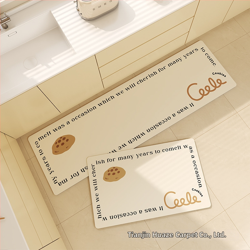 Квадратна кухненска подложка от diatom mud, миваема, с шарка: ивици, едноцветни или букви, японски и корейски стил