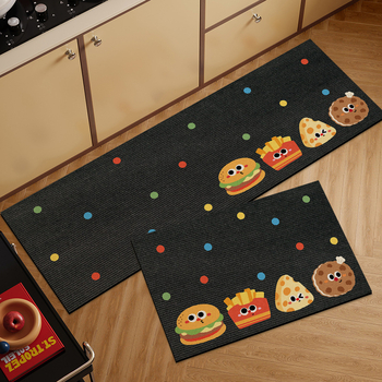 Кухненски подложки от диатомитова кал, комплект от 2 подложки с карикатурен бургер, абсорбират вода и мазнини, миещи се