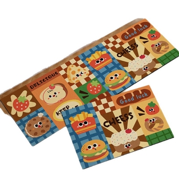 Кухненски подложки от диатомитова кал, комплект от 2 подложки с карикатурен бургер, абсорбират вода и мазнини, миещи се