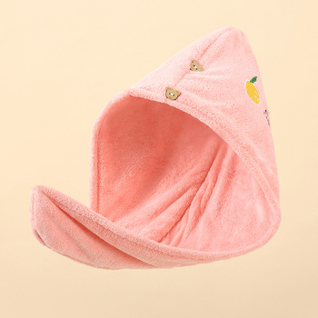 Izšivena kapa za sušenje kose od koralne fleksi, debela, upija, brzo suši; 150D ravno tkanje, 50-79 g