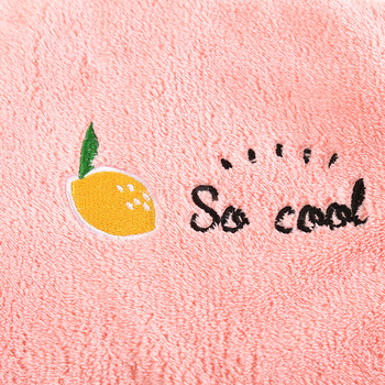 Izšivena kapa za sušenje kose od koralne fleksi, debela, upija, brzo suši; 150D ravno tkanje, 50-79 g