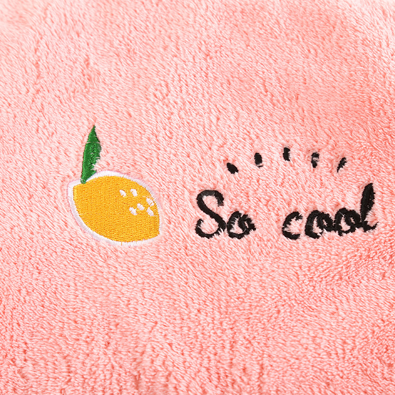 Izšivena kapa za sušenje kose od koralne fleksi, debela, upija, brzo suši; 150D ravno tkanje, 50-79 g