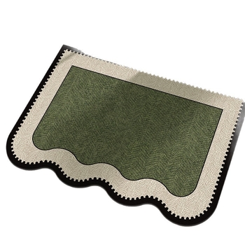 Френска ретро баня подложка за пода – диатомова глина, неправилен контур, геометричен модел, печатен дизайн, лесна за почистване