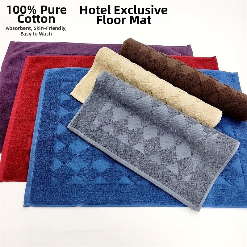 Bavlnená rohož na podlahu do kúpeľne, protiskĺzová, absorbujúca vlhkosť, zosilnená, určená pre hotely a penzióny