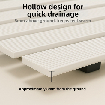 Антихлъзгащо килимче за баня, PVC, квадратно, едноцветно, мие се