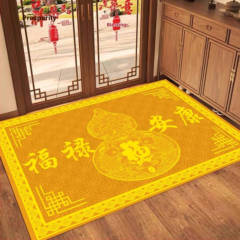 Входен подов килим, кристален велур, квадратен, модел 1163693724, персонализиран, миещ се, Нов китайски стил
