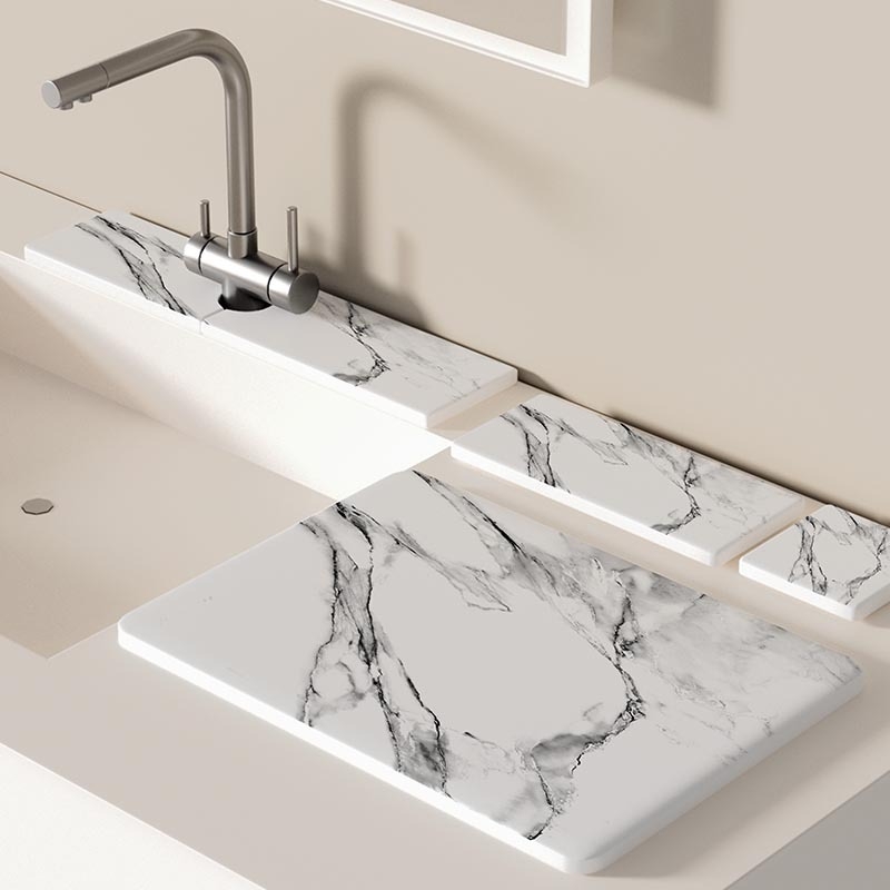 Абсорбиращ мат от диатомова глина за баня и кухня, квадратен, стил модерен минимализъм, възможност за персонализация