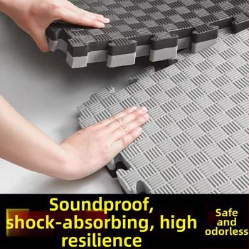 Тренировъчна подложка за фитнес и бойни изкуства — патчворк дизайн, квадратна форма, ивици, балонова пяна, машинно тъкане