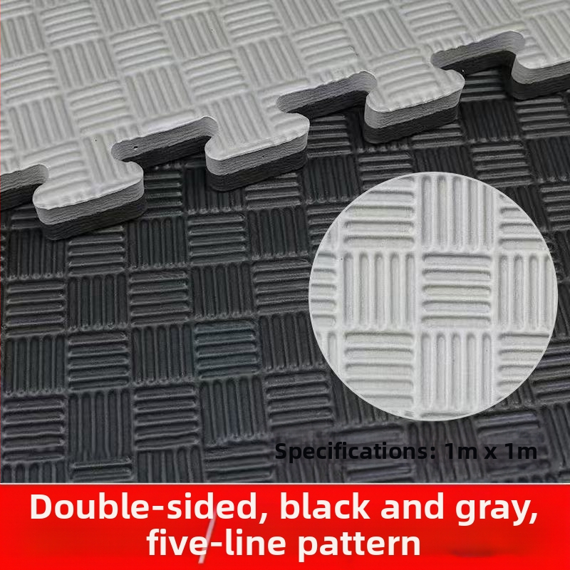 Тренировъчна подложка за фитнес и бойни изкуства — патчворк дизайн, квадратна форма, ивици, балонова пяна, машинно тъкане