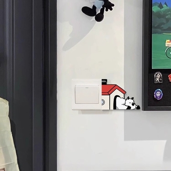 Akrilni karikaturalni zidni naljepnica za okvir utičnice, samoljepljivi 3D pokrov, 1 kom, Dnevni boravak