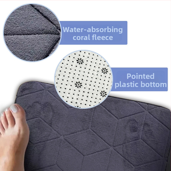 Dvije komponente seta: kupaonica i ulazni tepih – reljefni uzorak, poliesterska vlakna, pravokutni oblik, jednobojni, ručno pranje