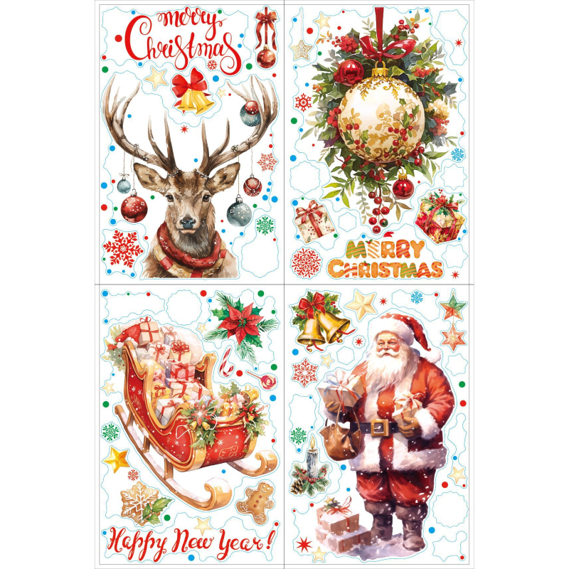 Декоративен стенен стикер със снежен узор – PVC, 1 брой, декоративни стенни стикери, подходящ за хол, спалня, кабинет, кухня, баня, антре, балкон и търговски помещения